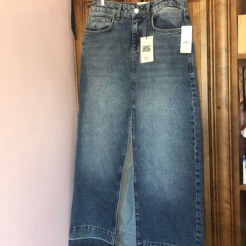 BDG Women's Blue Denim maxi skirt
